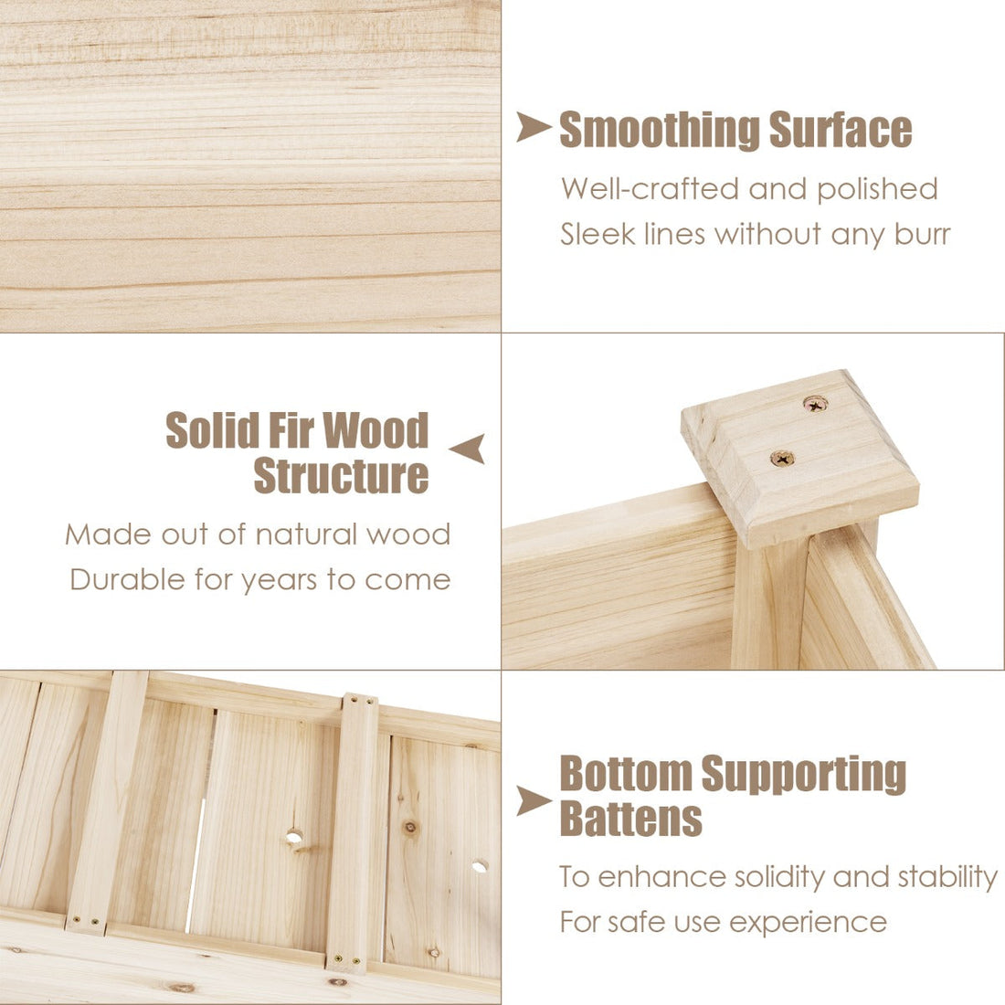 NNECW Large Planter Box Stand with 4 Legs for Plants Growing